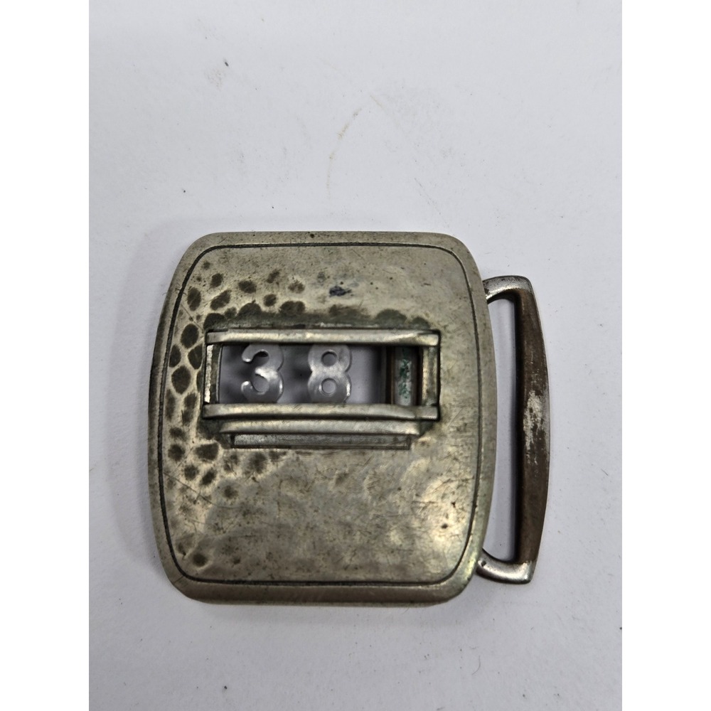 Vintage Swank Belt Buckle Bronze Deluxe Plate Number 38 Mid Century Accessory
